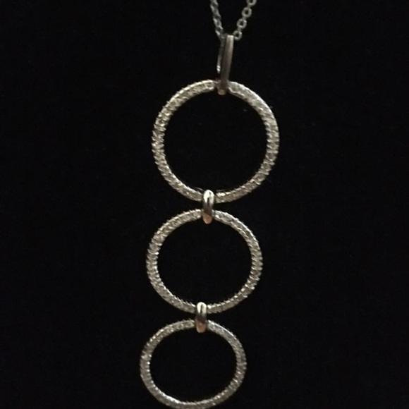 Sterling Silver Necklace with diamond CZ pendant - Picture 2 of 3